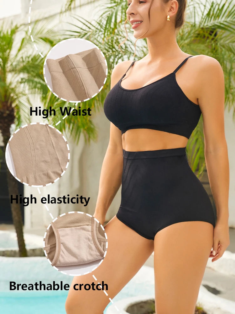 Seamless High Waist Shaping Panties For Women Slimming Tummy Control Waist Trainer Body Shaper Shapewear Butt Lifter Lingerie